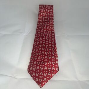David Hicks Vintage Letter Necktie - A - Red - EUC